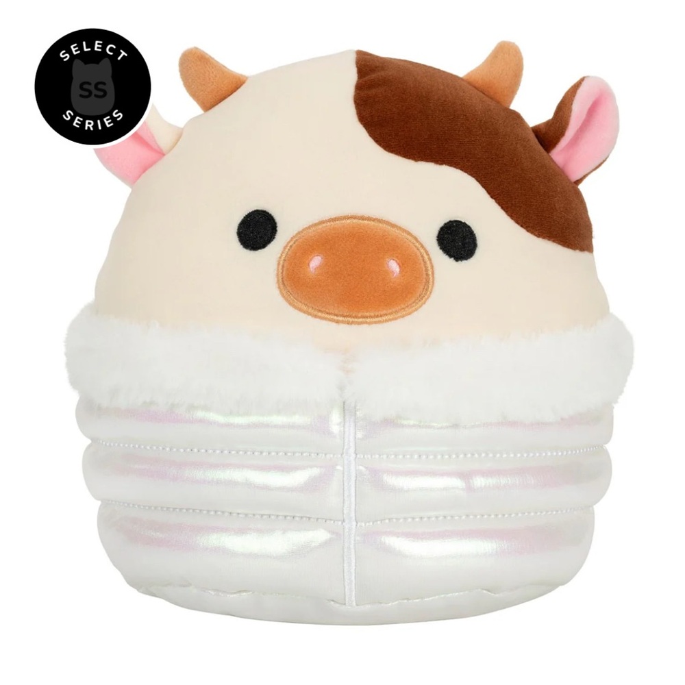 Ronnie the Cow Squishmallow With Puffer Jacket Select Series 8 in Factory Sealed